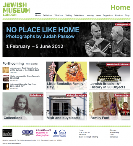 Image of Jewish Museum website