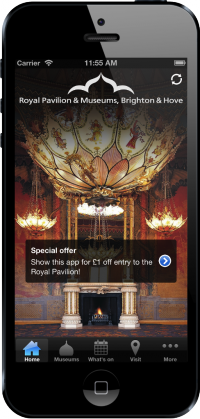 Image of Brighton Museums app on mobile