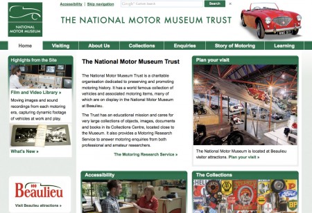 Image of National Motor Museum website