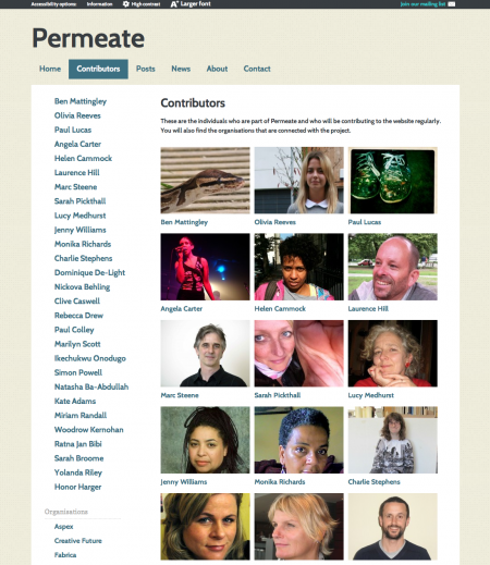 Image of Permeate website