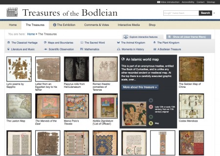 Image of the Treasures of the Bodleian website